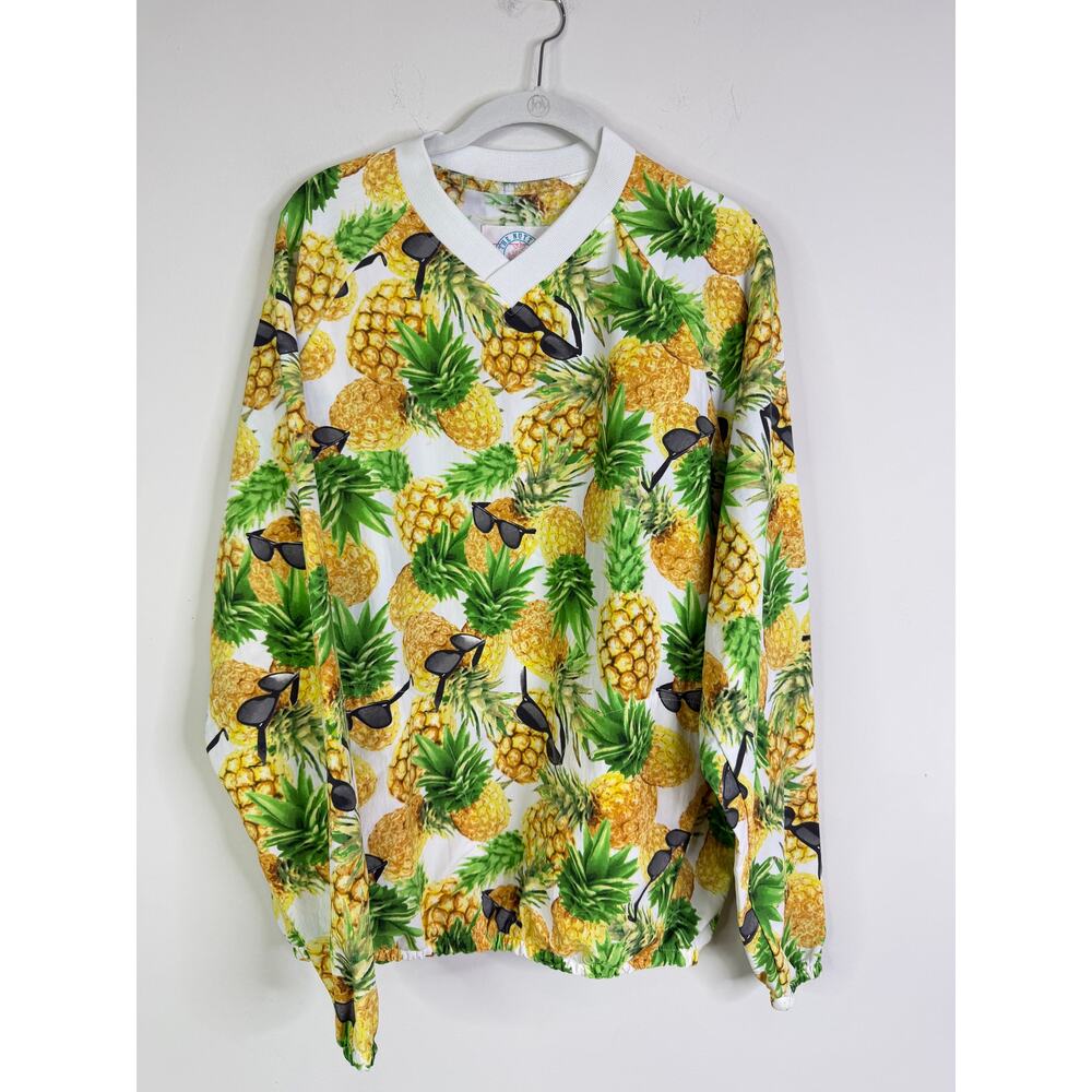Chubbies The Nutter Wind Shirt Pineapple Print Golf Shirt Size Small